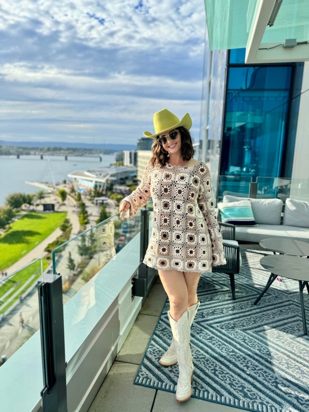 Show Me Your MuMu mamacita Crochet Floral Square coveru neutral